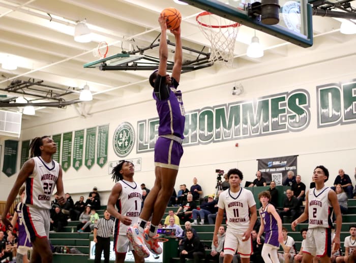 Anthony Batson Jr with two of his game-high 27 points.